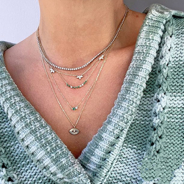 Sterling Silver Triangle Zircon Necklace – Jewelry Gift Ideas — 1