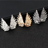 Angel Wings Stud Earrings with Diamonds – Thoughtful Gifts — 4