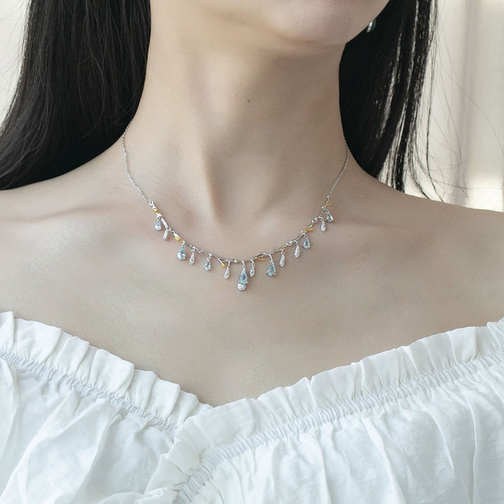 S925 Silver Natural Topaz Necklace – Jewelry Gift Ideas — 1