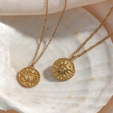 Stainless Steel Shell Sun Medal Sweater Chain – Small Gift Ideas — 5