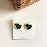 Geometric color drop oil stitching earrings – Stylish Gifts — 4