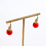 Short Pearl Frosted Bead Copper Earrings – Gift Ideas — 7