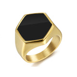 Stainless Steel Shiny Black Epoxy Men's Ring – Gifts for Him — 5