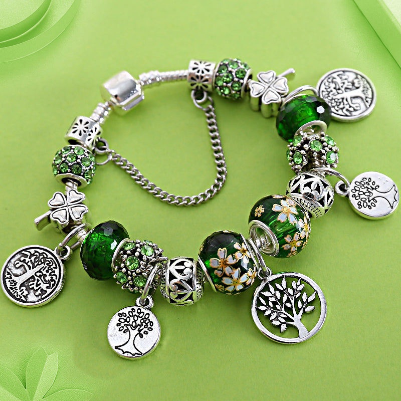 Painted leaf flower bracelet – Jewelry Gift Ideas — 1