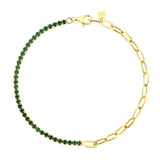 S925 Sterling Silver Diamond Stitching Green – Jewelry Gift Ideas — 7