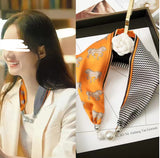 Magnetic Buckle Silk Women Scarf Pearl Necklace – Stylish Gifts — 10