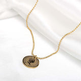 Vintage Titanium Steel Necklace Queen's Head Coin – Jewelry Gift Ideas — 5