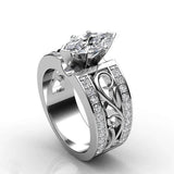 Hollow Flower Diamond Fancy Shape Diamonds Horse Eye – Birthday Gifts — 3