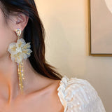 Asymmetric Flower Women Exaggerated Tassel Earrings – Gifts for Her — 6