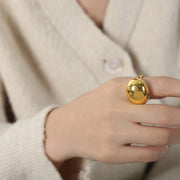 18K Gold Non-fading Chubby Ball Ring For Women – Gifts for Her — 7