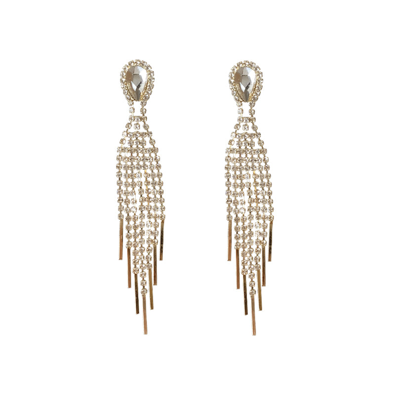 Bride With Rhinestone Earrings Super Flash Long – Gifts for Couples — 1