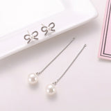 Sterling Silver Needle Bow Earrings Long Pendant – Jewelry Gift Ideas — 5