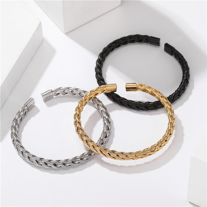 Twisted Braided Steel Wire Simplicity Bracelet – Jewelry Gift Ideas — 1