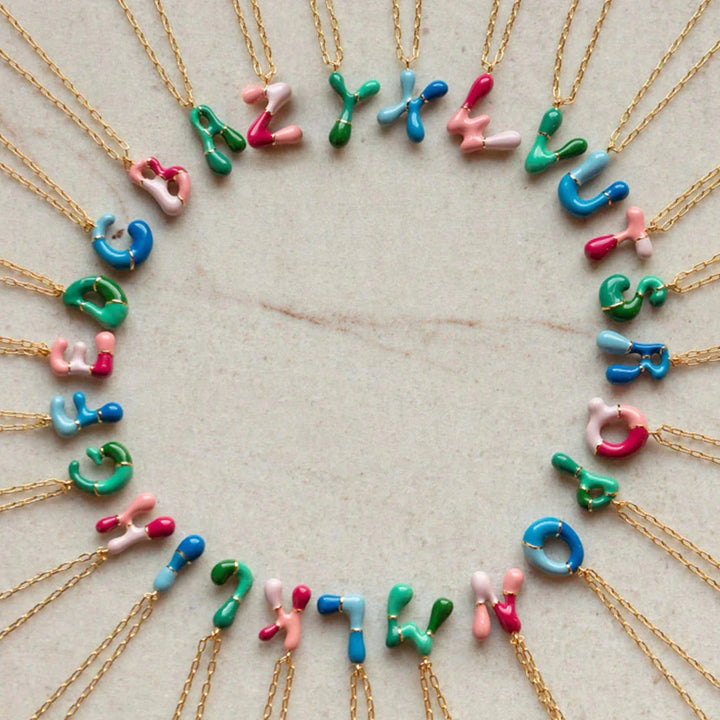 Brass Epoxy Capsule 26 Letter Necklace For Women – Jewelry Gift Ideas — 1