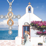 Women's Faith Cross 8 Diamond Pendant Necklace – Jewelry Gift Ideas — 5