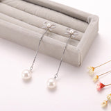 Sterling Silver Needle Bow Earrings Long Pendant – Jewelry Gift Ideas — 4