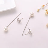 Sterling Silver Needle Bow Earrings Long Pendant – Jewelry Gift Ideas — 3