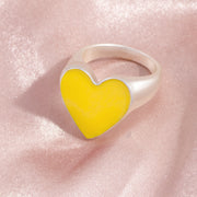 Matte Gold And Matte Silver Nectarine Heart Ring – Gift Ideas — 9