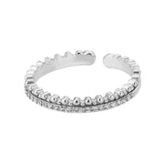 Letter V Open-end Zircon Ring Double Layer – Gift Ideas — 6