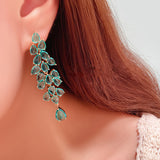 Exaggerated Green Diamond Leaf Fringe Leaf Long – Holiday Gift Ideas — 1