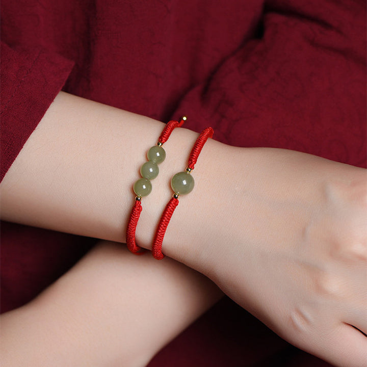 Women's Hetian Jade Transfer Beads Red String – Jewelry Gift Ideas — 1