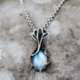 Simian Moonstone Necklace Wire Cutout Moon – Jewelry Gift Ideas — 4