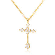 Ornament Copper Inlaid Zircon Cross Necklace Men – Jewelry Gift Ideas — 8