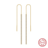 Sterling Silver Line Women's Zircon Earrings – Gifts for Her — 5