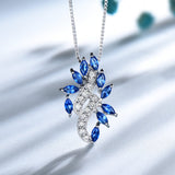 Sapphire Leaf Set With Diamond Pendant Earrings – Jewelry Gift Ideas — 3