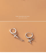 Short Cross Chain Ear Clip Women's Rhinestone Earrings – Gifts for Her — 10