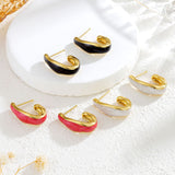 Fashion Stainless Steel Hook Enamel Earrings – Stylish Gifts — 5