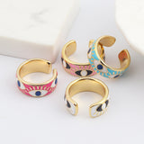 Trendy Hip Hop Women's Gold Plated Drip Oil Eye Ring – Gifts for Her — 10