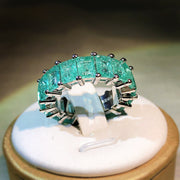Inlaid Palaiba Square Princess Ring – Gift Ideas — 3