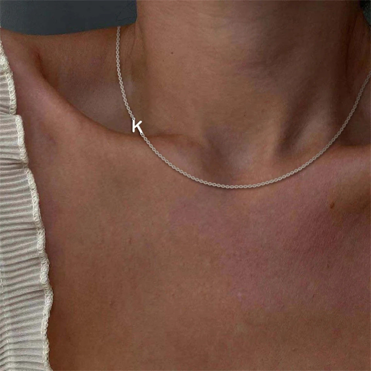 Women's 26 Initial Letter Necklace Simple – Jewelry Gift Ideas — 1