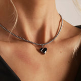 Cold Black Heart-shaped Zircon Pendant Necklace – Jewelry Gift Ideas — 6
