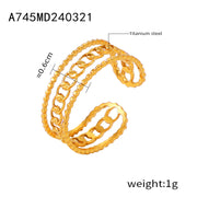 Simple Hollow-out Line Stitching Titanium Steel – Holiday Gift Ideas — 14