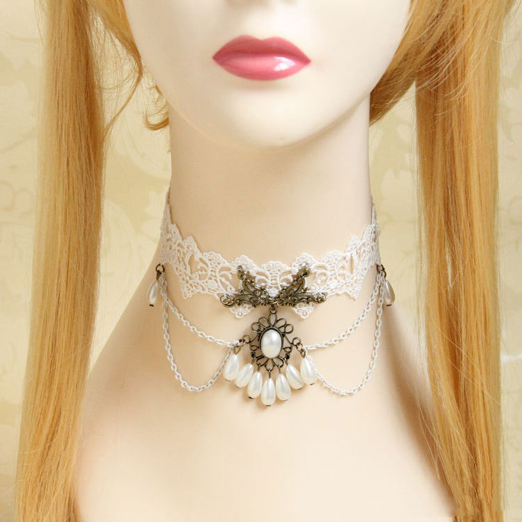 Lace Pearl Retro Collar Jewelry Necklace Women – Jewelry Gift Ideas — 1