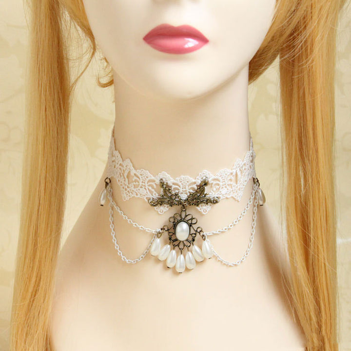 Lace Pearl Retro Collar Jewelry Necklace Women – Jewelry Gift Ideas — 1