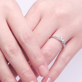 Weddings Simple Couple Style Silver Diamond Ring – Stylish Gifts — 2