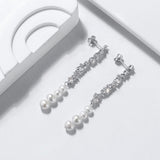 Shining Pearl Tassel Earrings Inlaid Zirconium Pearl – Surprise Gifts — 4