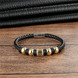 Antique Zircon Bracelet In Woven Leather – Jewelry Gift Ideas — 1