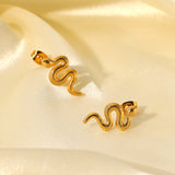 18K Gold Plated Stainless Steel Snake Stud Earrings – Gifts for Her — 4