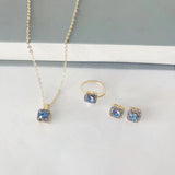 Square Women's Fashion Simple Necklace Rings Ear Studs – Stylish Gifts — 1