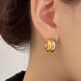 Contrast Color Semicircle Stud Earrings Women – Gifts for Her — 8
