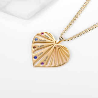 Heart-shaped birthstone name pendant titanium – Jewelry Gift Ideas — 1