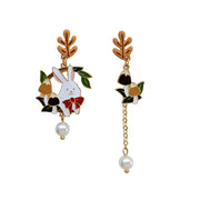 S925 Silver Needle Rabbit Carrot Bow Pearl – Gifts for Pet Lovers — 9