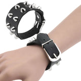 Metal Rock Double Row Flat Rivet Bracelet PU – Jewelry Gift Ideas — 1