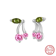 S925 Sterling Silver Cherry Pendant Earrings – Jewelry Gift Ideas — 4