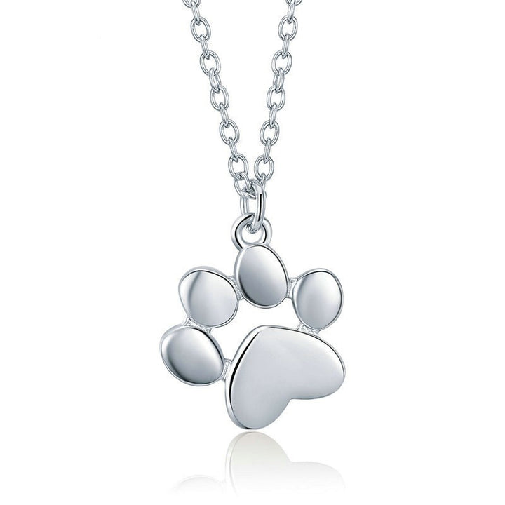 Sterling Silver Necklace Cute Pet Imprint Pendant – Jewelry Gift Ideas — 1