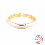 S925 Sterling Silver Round Diamond Drip Oil Ring – Gift Ideas — 12